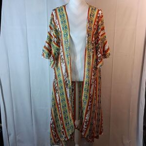 Grace & Emma Open Front Long Sheer Duster